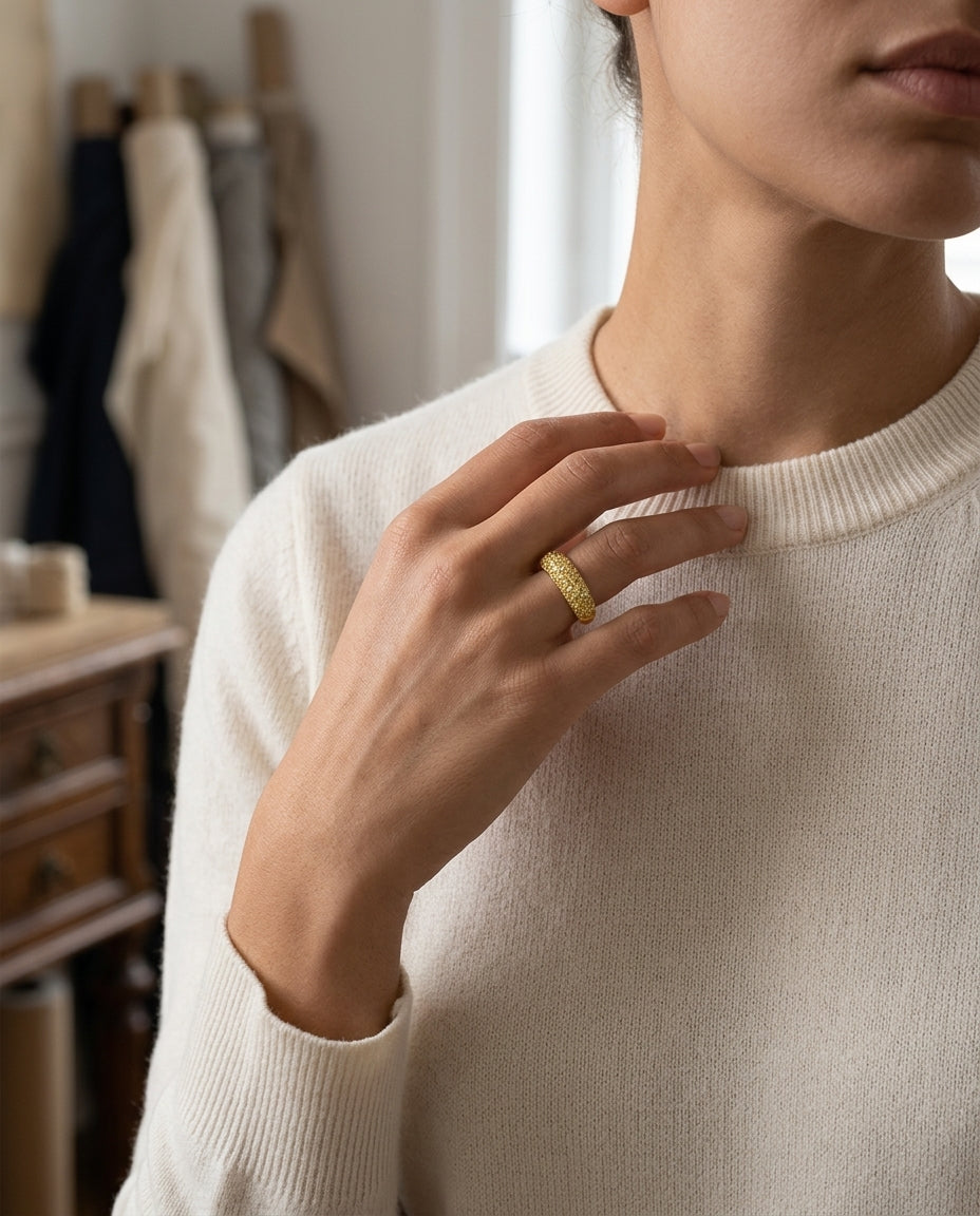 Yellow Sapphire Pave Band In 18k Yellow Gold — editorial close-up