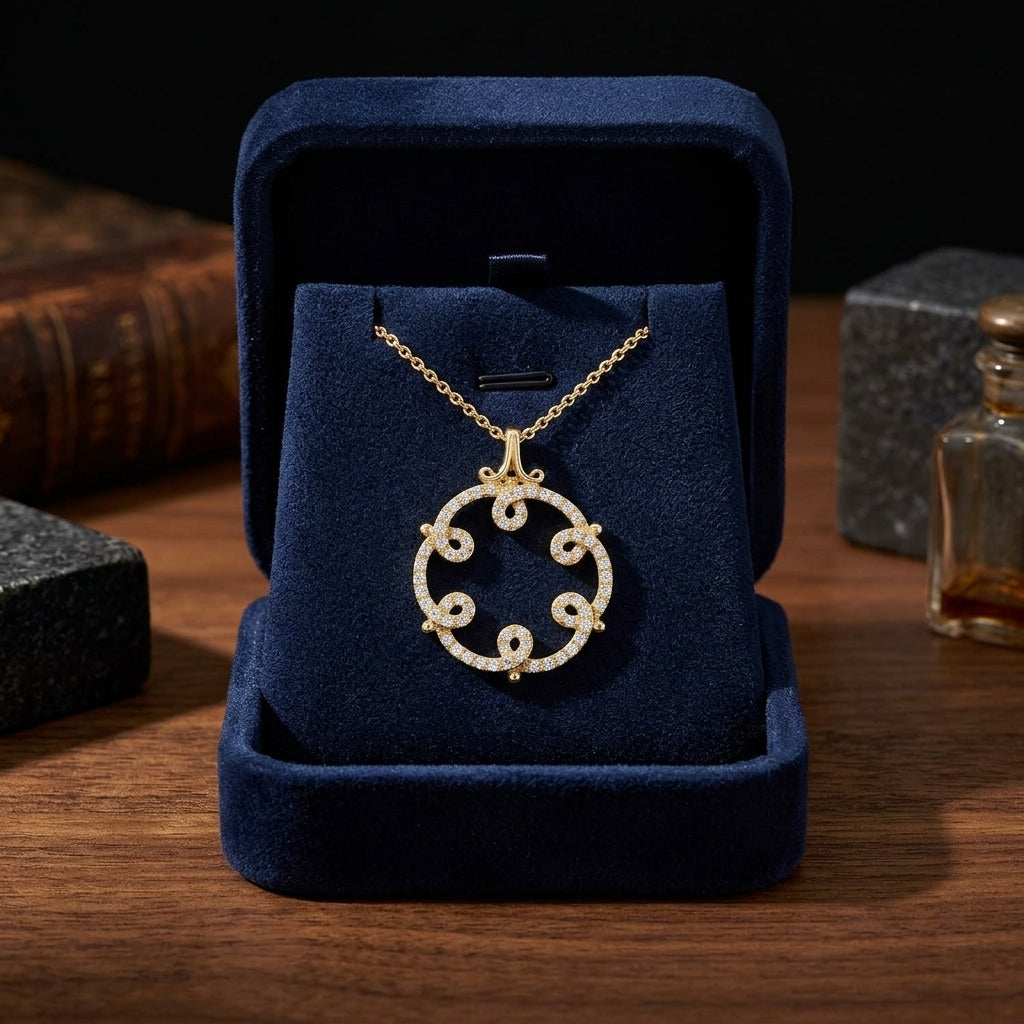 Diamond Fashion Pendant In 18k Yellow Gold — gift presentation