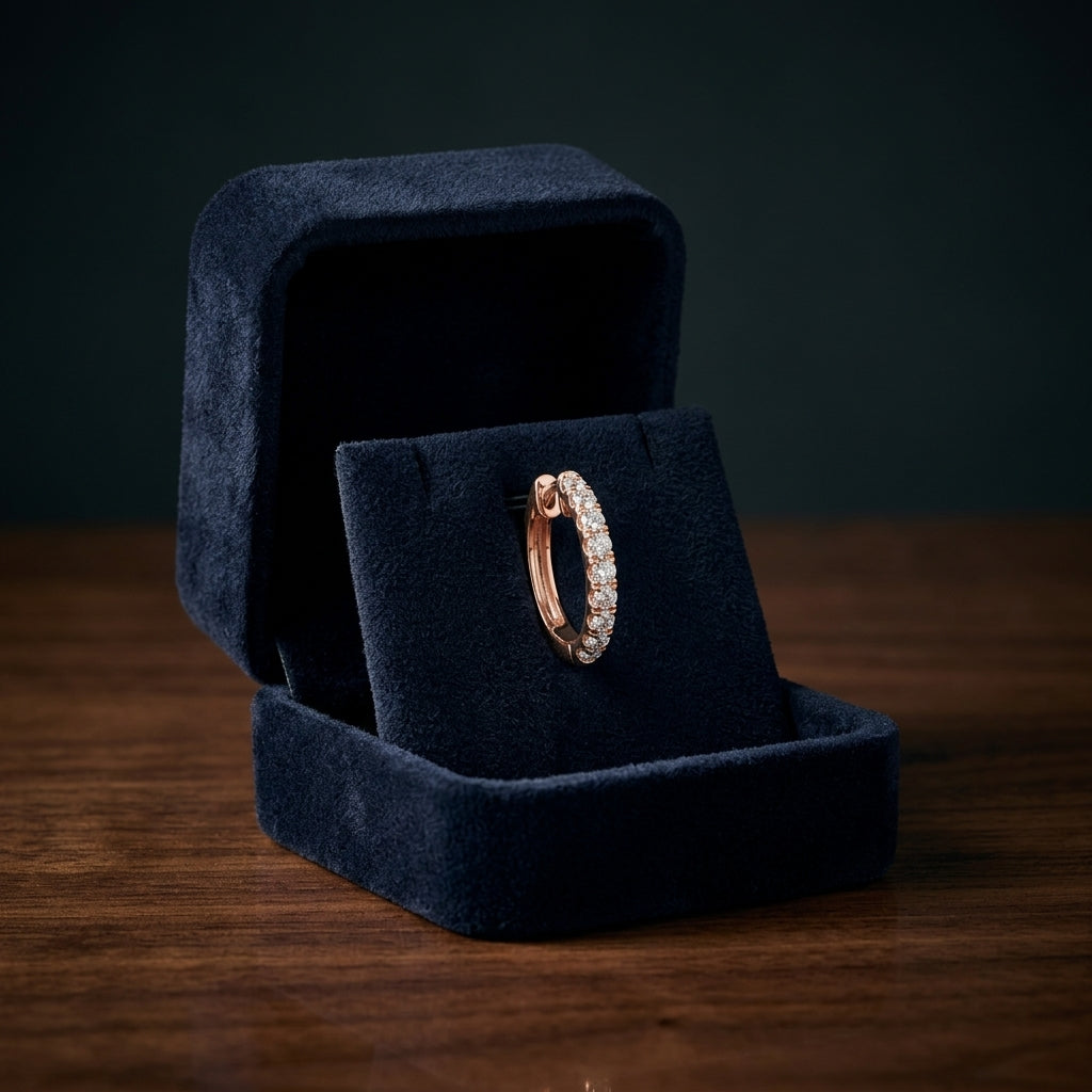 Diamond Pave Hoops In 14k Rose Gold (1/2 Ct.tw.) — gift presentation
