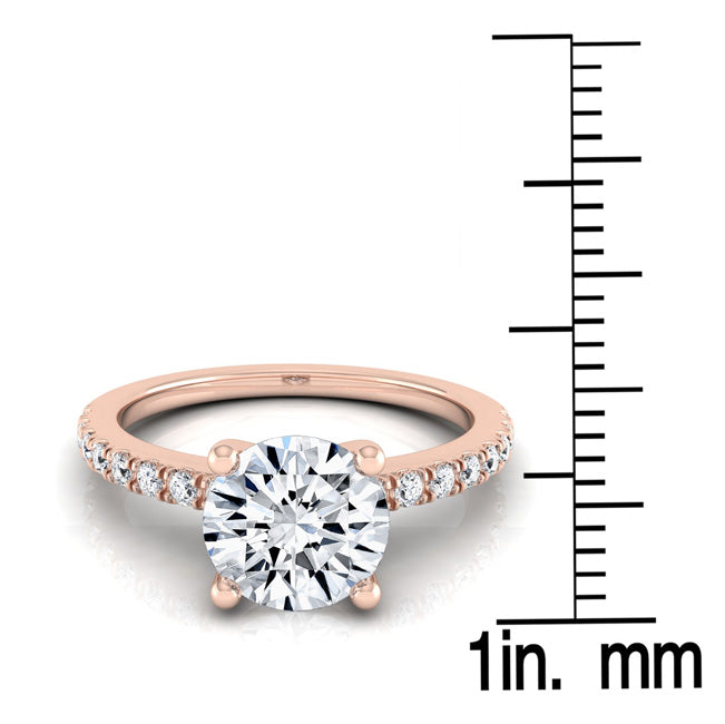 1 1/5ctw Round Center Classic Petite Split Prong Diamond Engagement Ring In 14k Rose Gold, Igi-certified