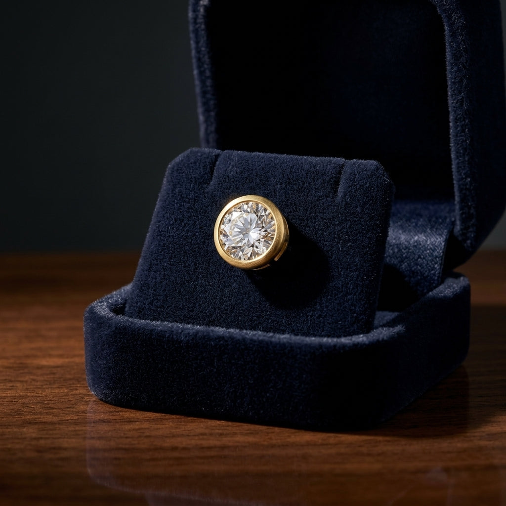 14k Rose Gold Bezel Set Round Brilliant Diamond Stud Earrings (0.75 Ct. T.w., Vs1-vs2 Clarity, F-g Color) — gift presentation