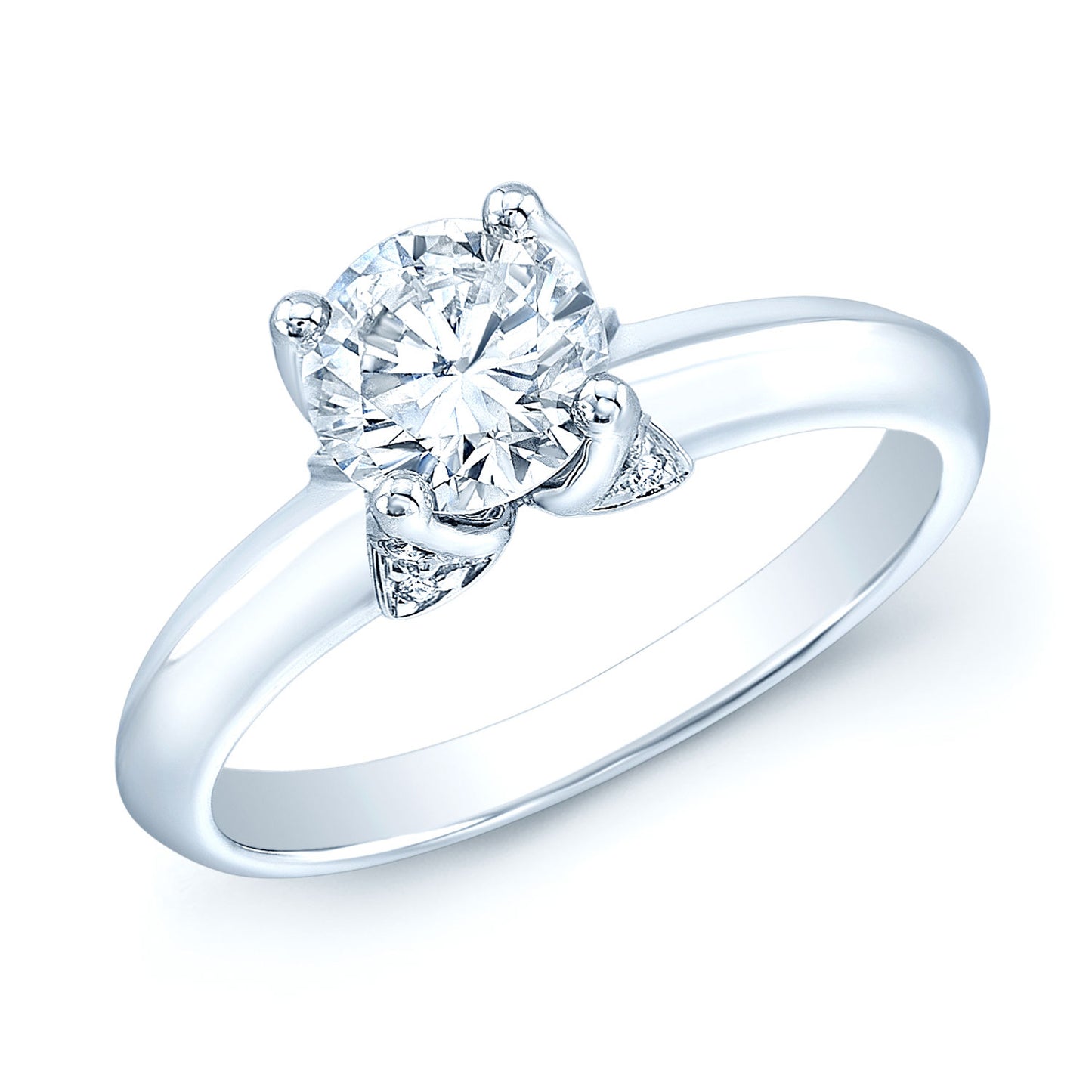 Diamond Engagement Solitaire Ring In 14k White Gold (0.85 Ct.tw.)