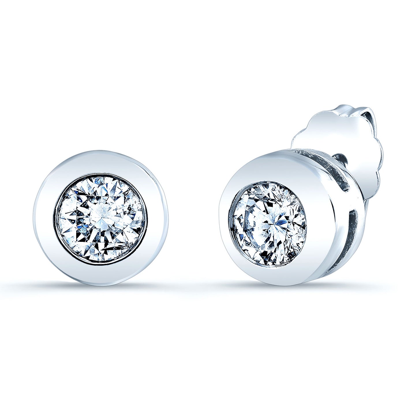 14k White Gold 5/8ct Tdw Diamond Round Stud Earrings (h-i, I1-i2)