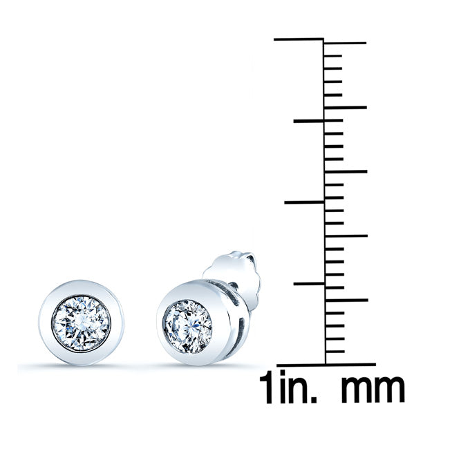 14k White Gold 5/8ct Tdw Diamond Round Stud Earrings (h-i, I1-i2)