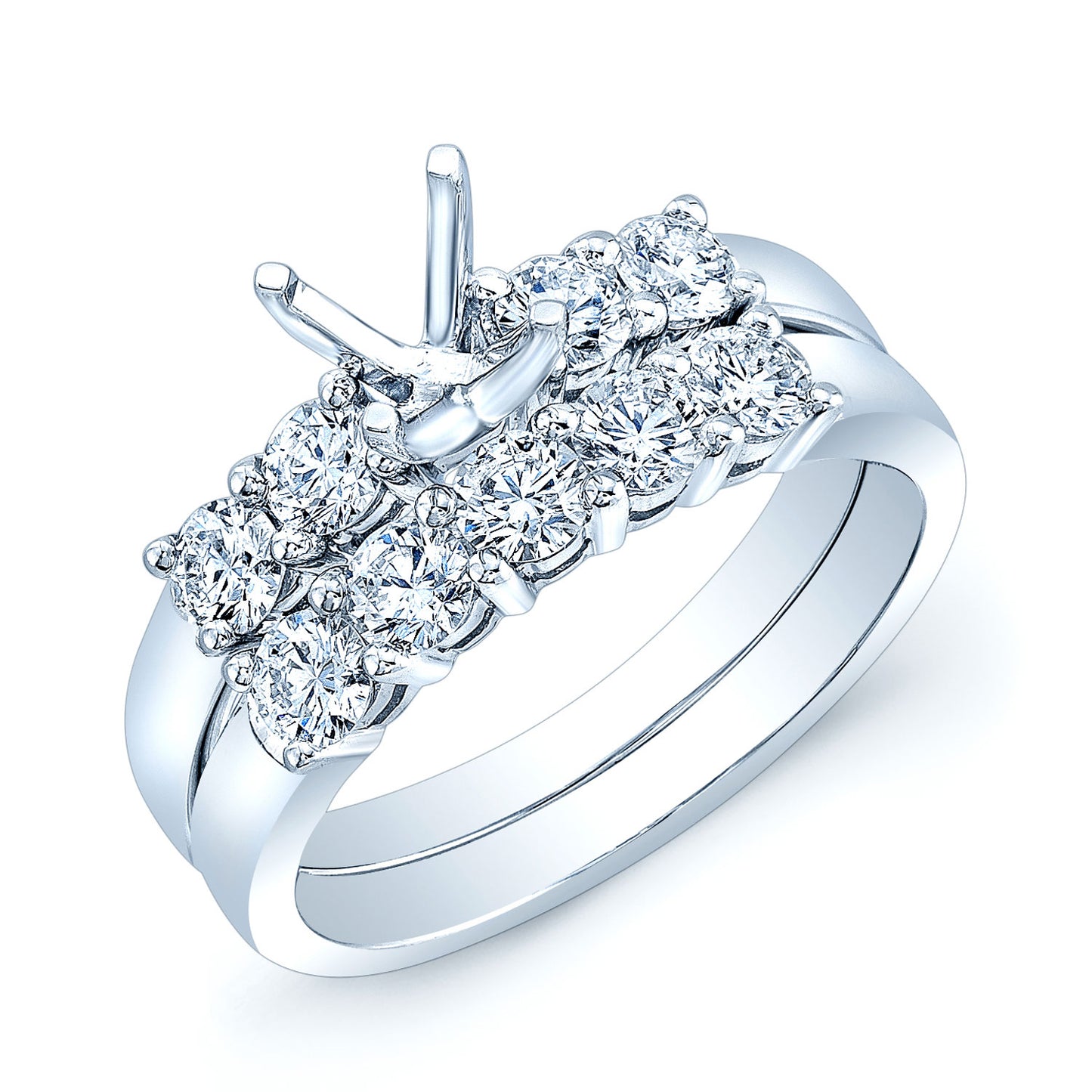 Diamond Wedding Set In 14k White Gold (1-7/8 Ct. Tw.)