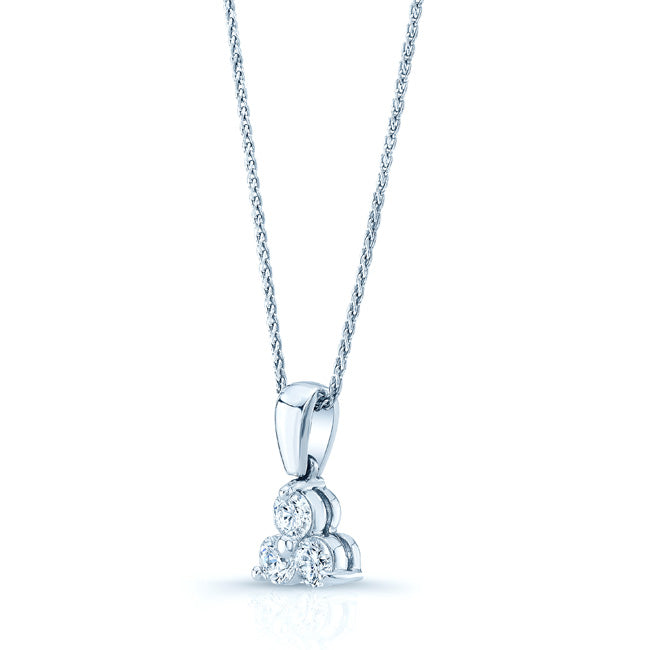 Diamond Flower Pendant 14k White Gold