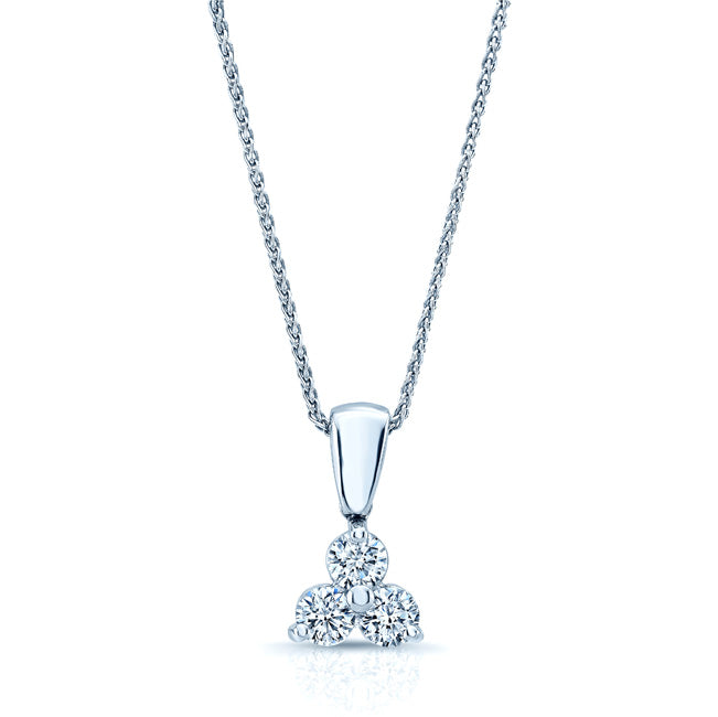 Diamond Flower Pendant 14k White Gold