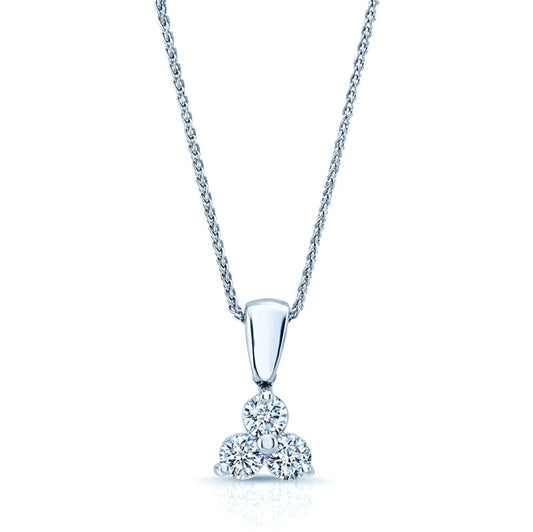 Diamond Flower Pendant 14k White Gold