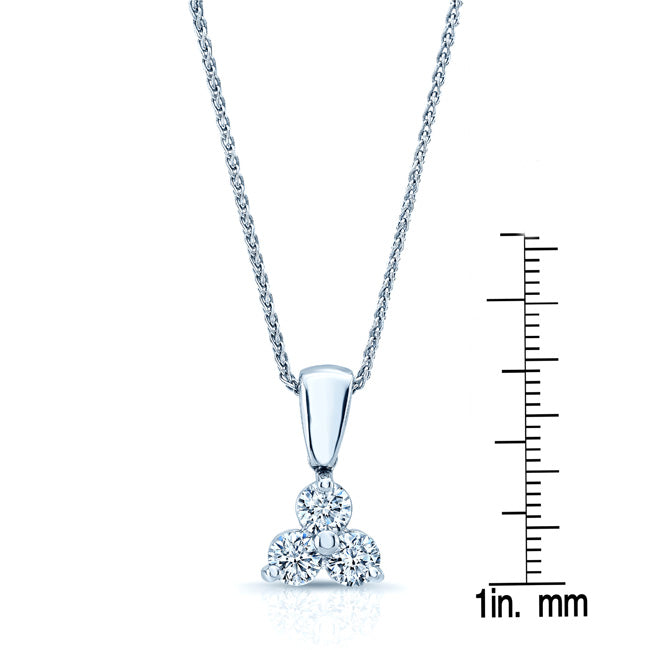 Diamond Flower Pendant 14k White Gold