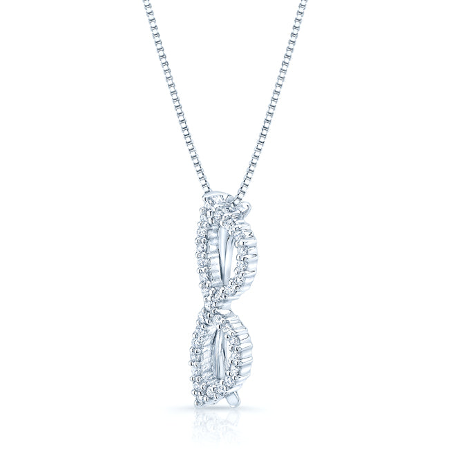 14k White Gold 1/6ct Tdw Diamond Cat Eye Pendant (h-i, Vs1-vs2)