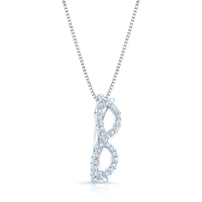 14k White Gold 1/6ct Tdw Diamond Cat Eye Pendant (h-i, Vs1-vs2)