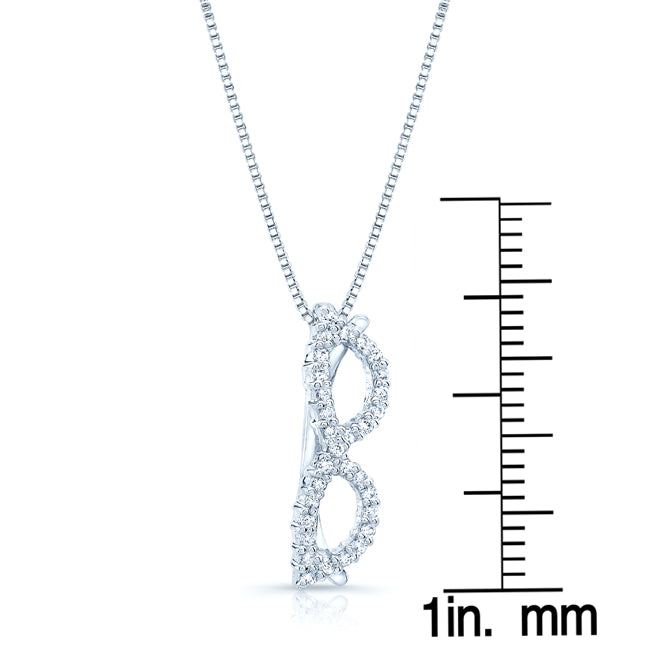 14k White Gold 1/6ct Tdw Diamond Cat Eye Pendant (h-i, Vs1-vs2)