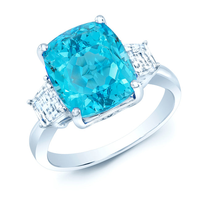 Blue Topaz Ring In 14k White Gold