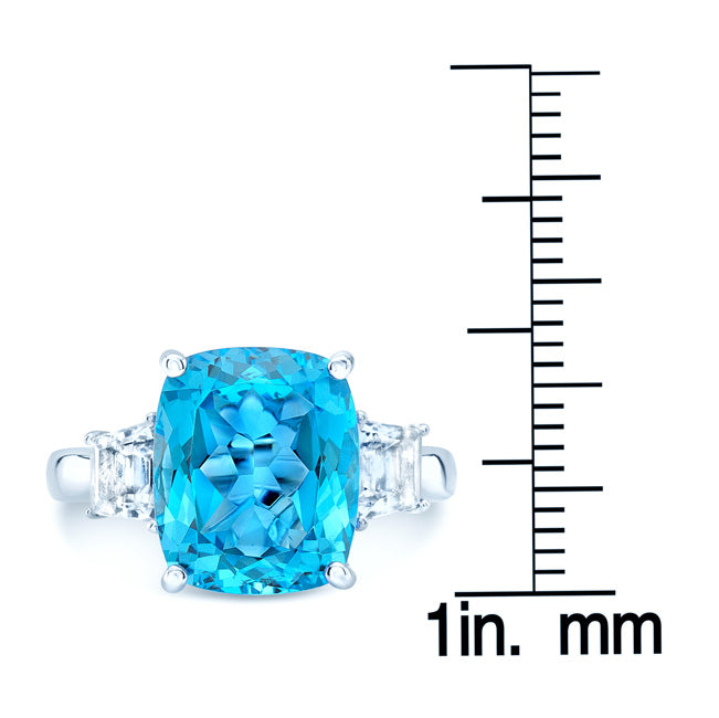 Blue Topaz Ring In 14k White Gold