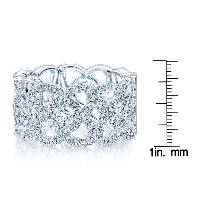 Diamond Lace Design Ring In 14k White Gold (sample)