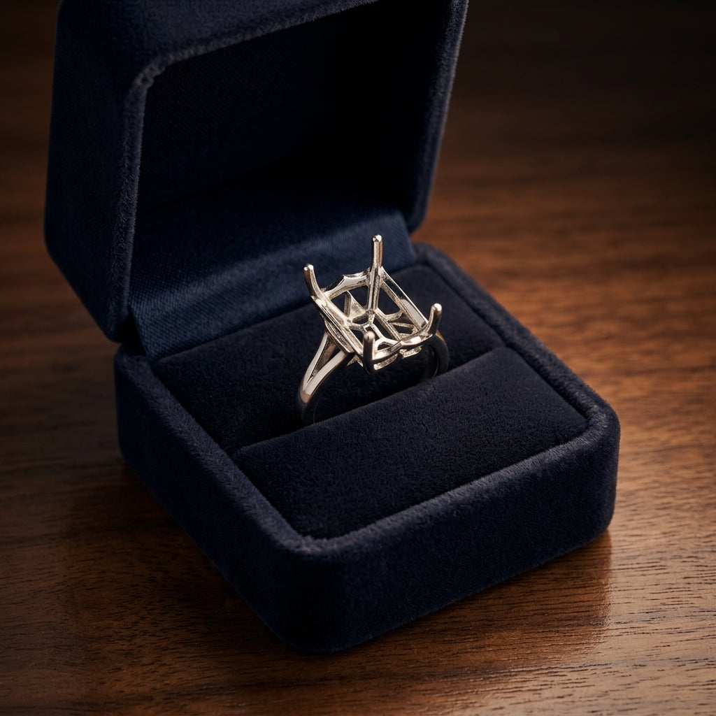 Rhodolite Garnet And Diamond Ring In 14k White Gold — gift presentation