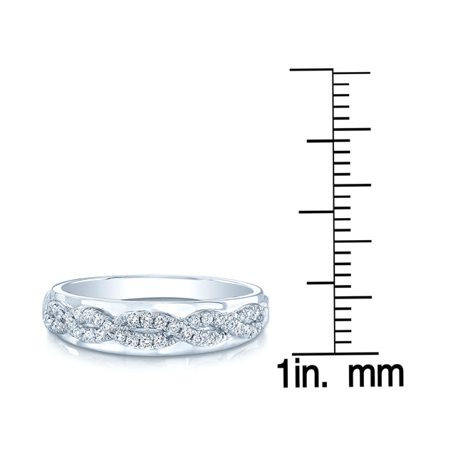 Diamond Braided Ring In 14k White Gold