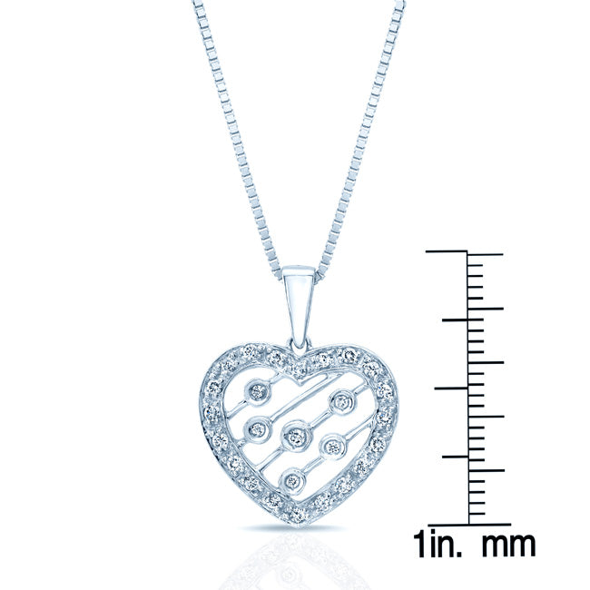 Diamond Heart Pendant In 14k White Gold