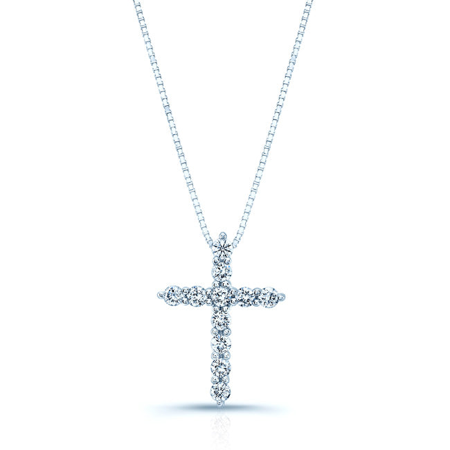 Diamond Cross In 14k White Gold (1/4 Ct. Tw.)
