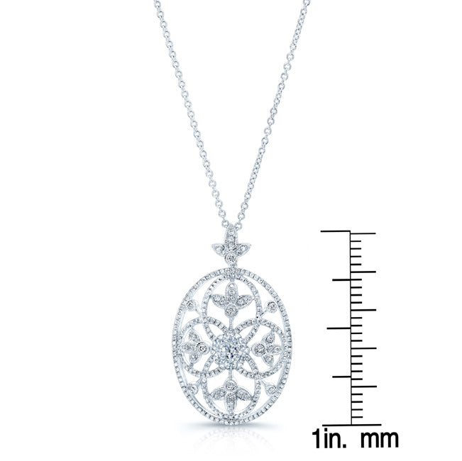 Diamond Edwardian Pendant In 14k White Gold