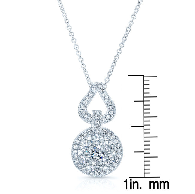 Diamond Equestrian-inspired Pendant In 14k White Gold 1ctw