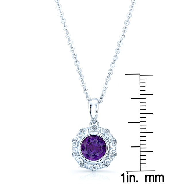 14kw Gold Amethyst & Diamond Pendant