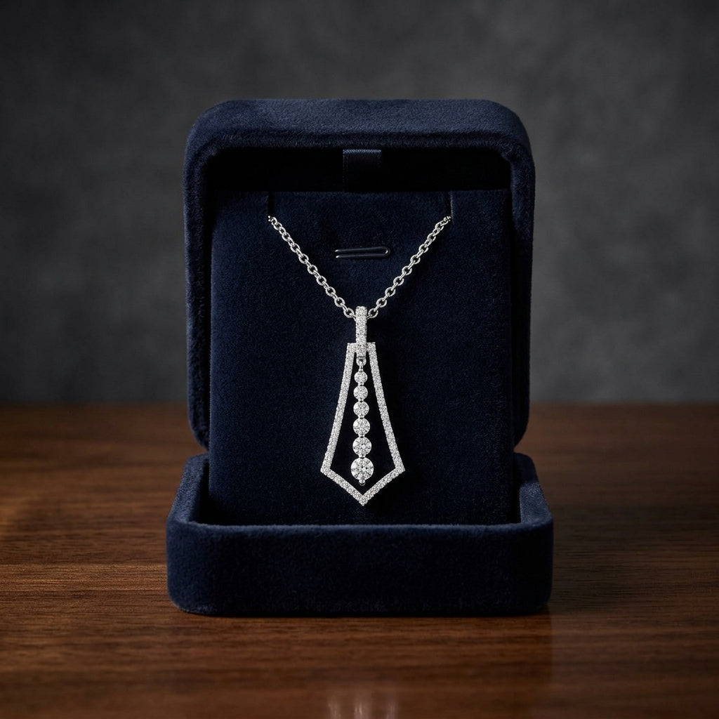 Diamond Kite-shape Pendant In 14k White Gold — gift presentation