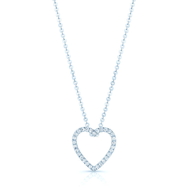 Diamond Heart Pendant In 14k White Gold