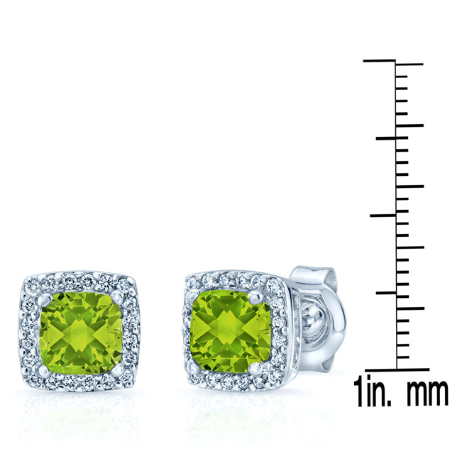 14kw Peridot & Diamond Earring