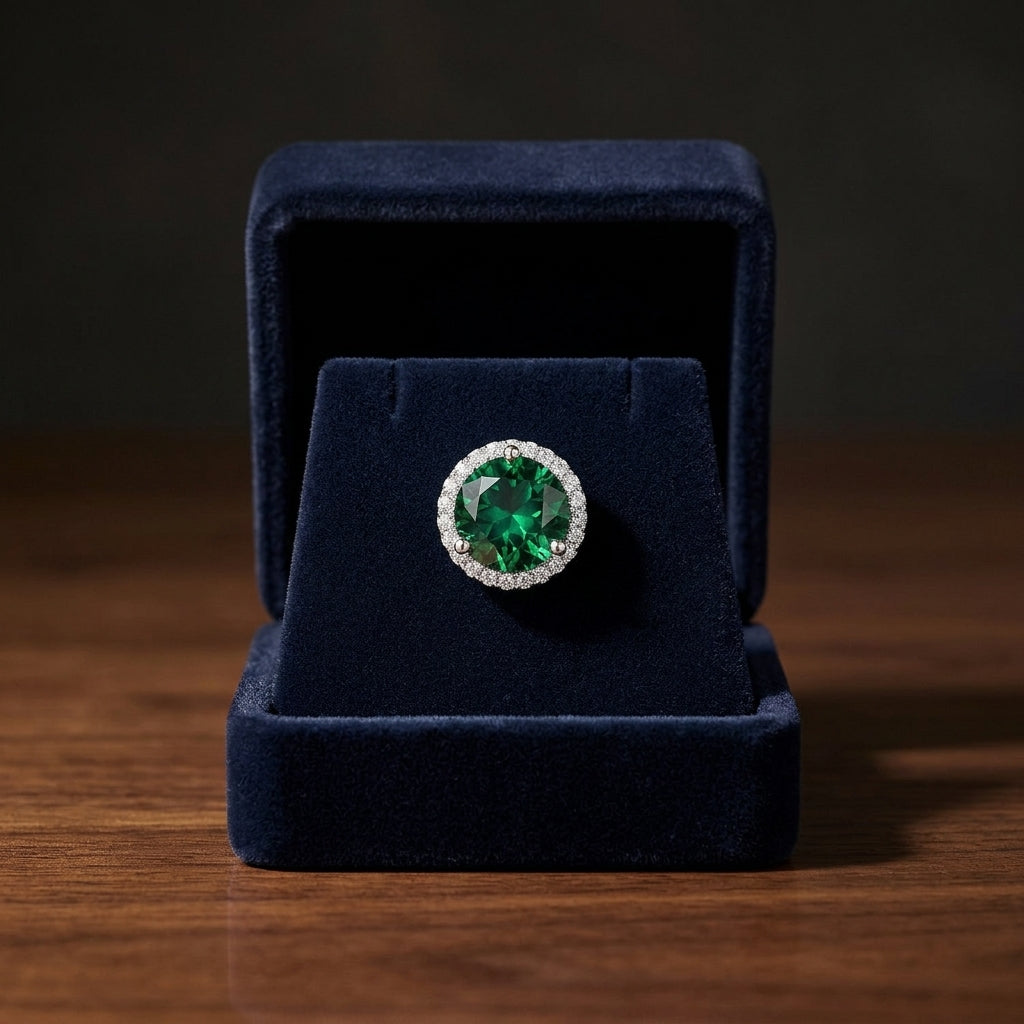 Gemstone & Diamond Halo Earrings — gift presentation