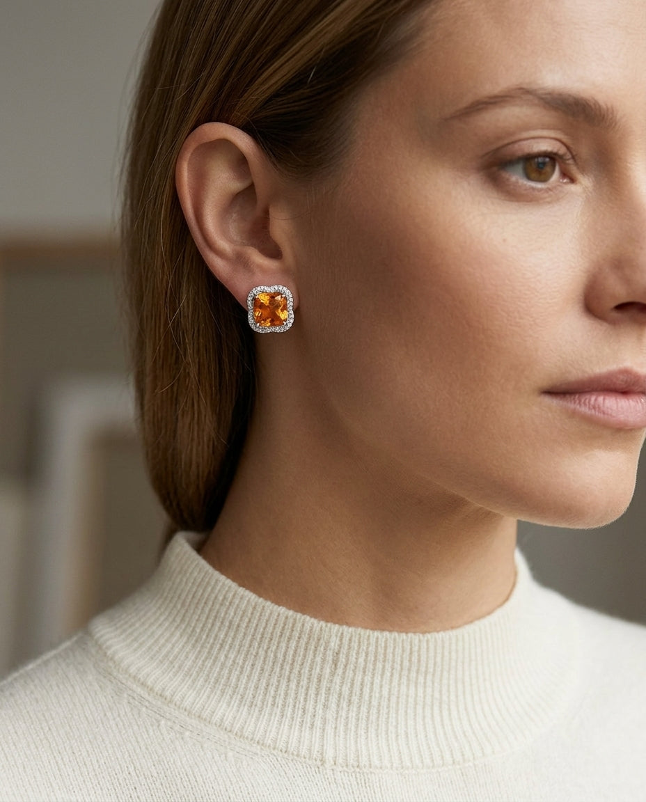 14kw Citrine Earrings — editorial close-up