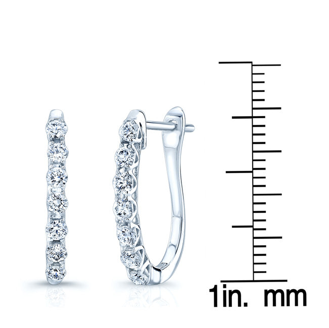 Diamond Hoop Earrings In 14k White Gold (1/2ctw)