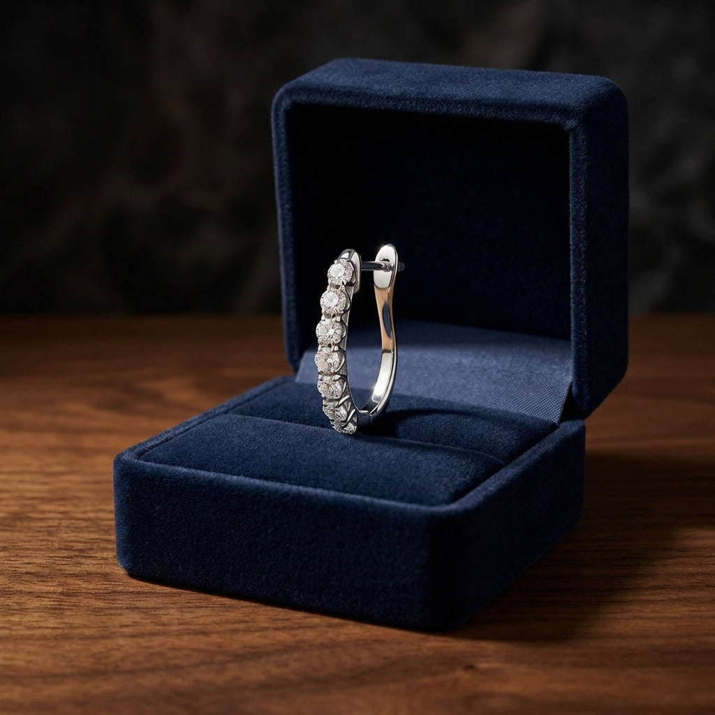 Diamond Hoop Earrings In 14k White Gold (1.00 Ct.tw.) — gift presentation