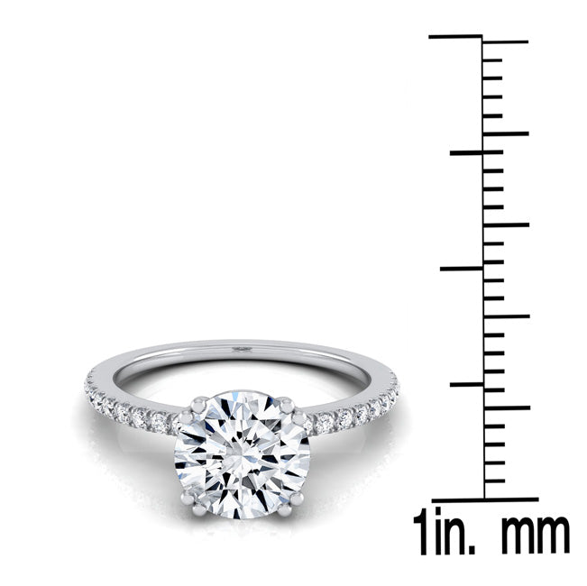 1 1/6ctw Round Diamond Classic Petite Split Prong Igi-certified Engagement Ring In 14k White Gold