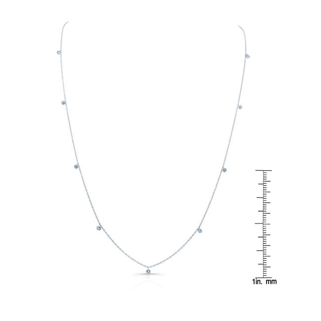 Diamonds By The Yard Round Bezel Charms Necklace In 14k White Gold