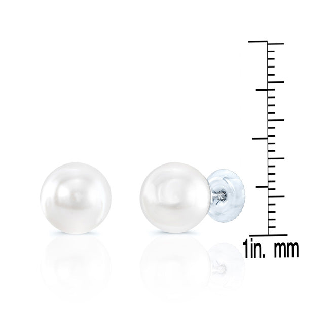 Akoya Pearl Earrings In 14k White Gold