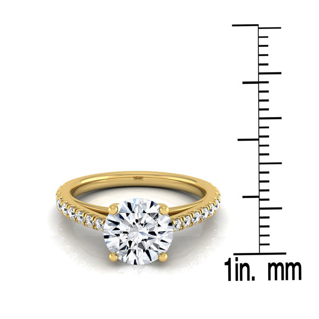 1 1/4ctw Round Diamond Classic 4 Prong Engagement Ring In 14k Yellow Gold, Igi-certified