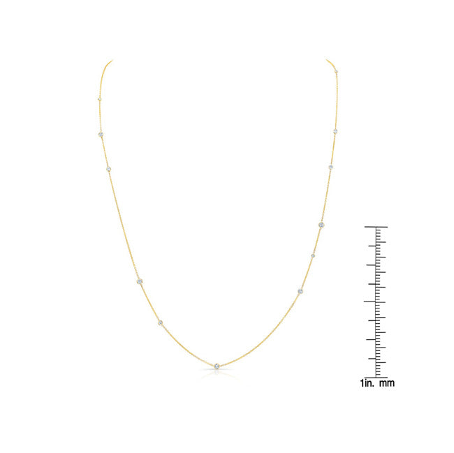 Diamonds By The Yard Round Bezel Necklace In 14k Yellow Gold