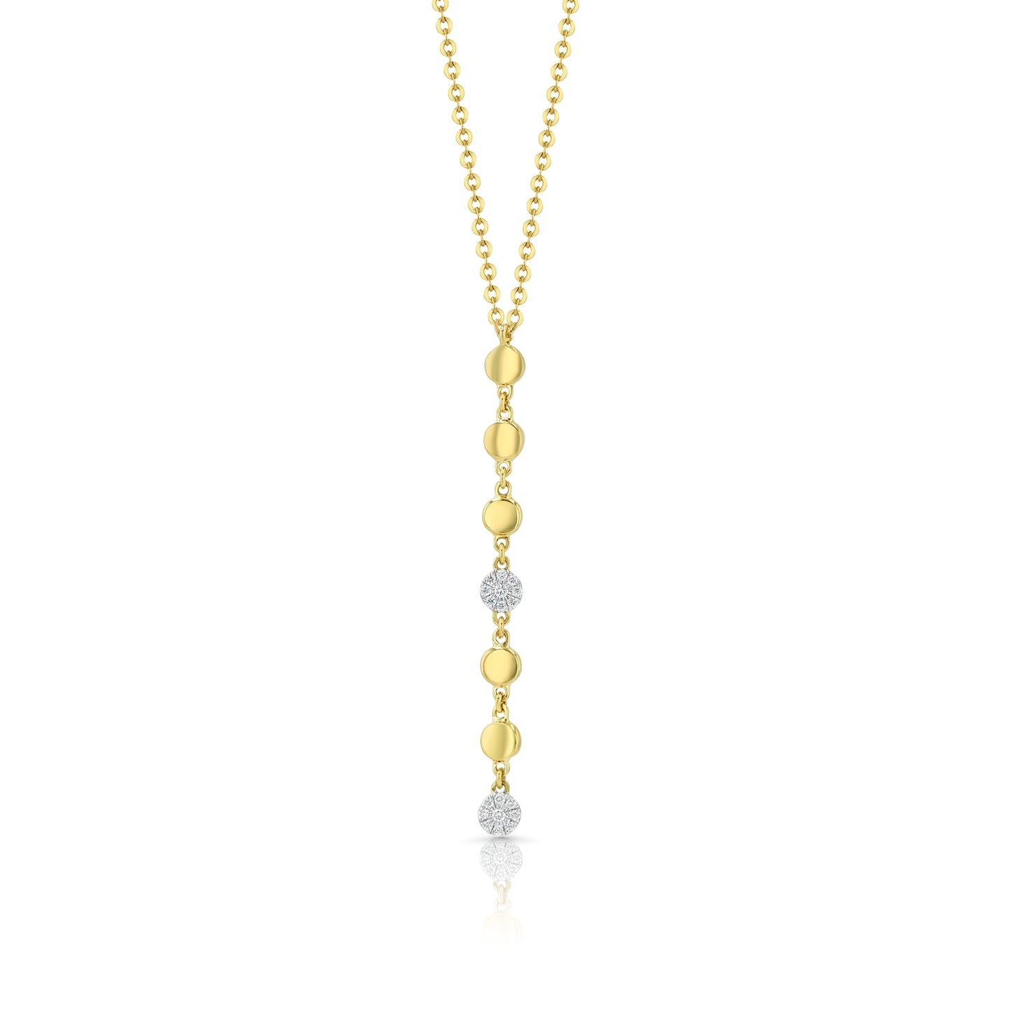 Diamond Linear Drop Necklace in 14K Yellow Gold 1/10ctw