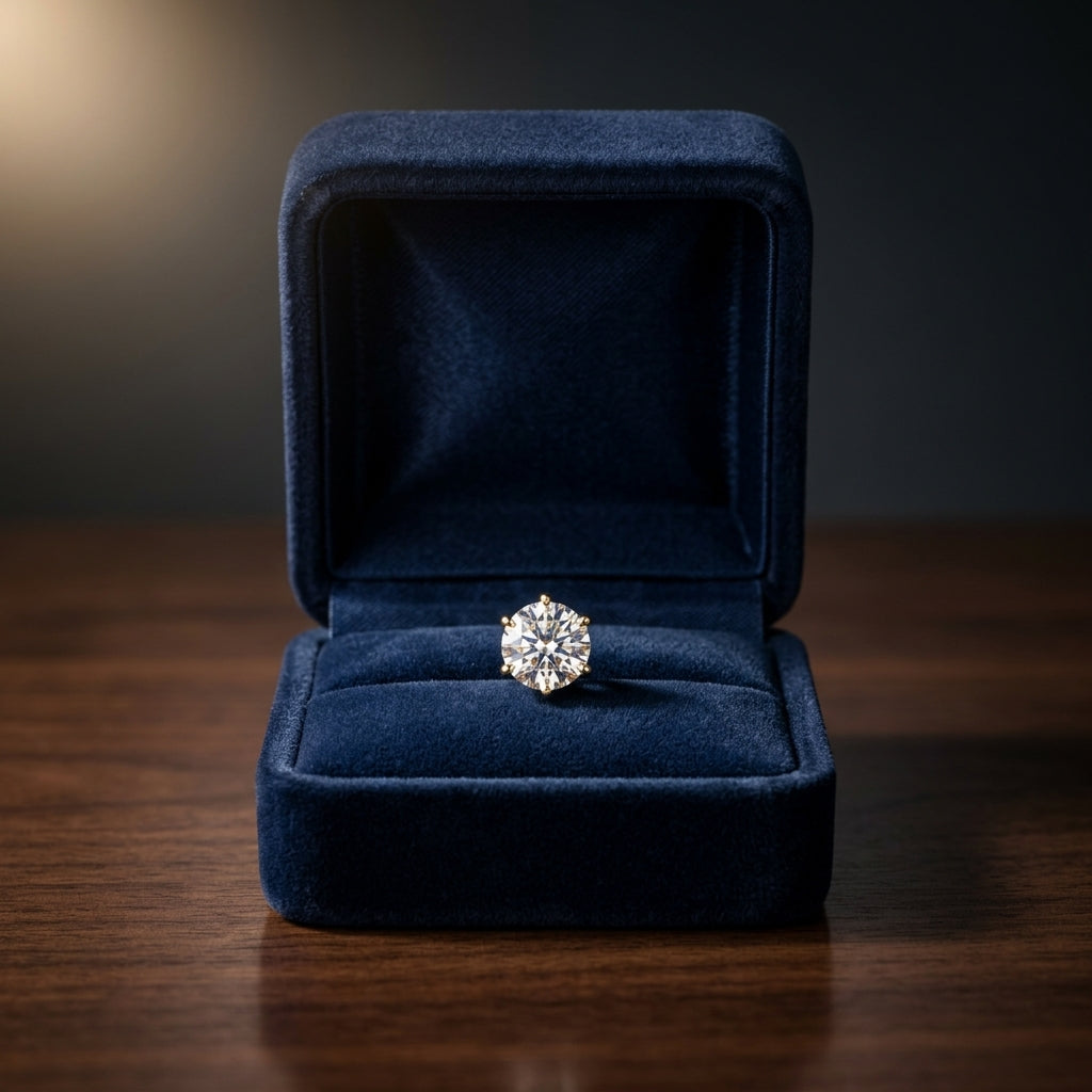 14k Yellow Gold 3-prong Round Brilliant Diamond Stud Earrings (1.06 Ct. T.w., Vs1-vs2 Clarity, H-i Color) — gift presentation