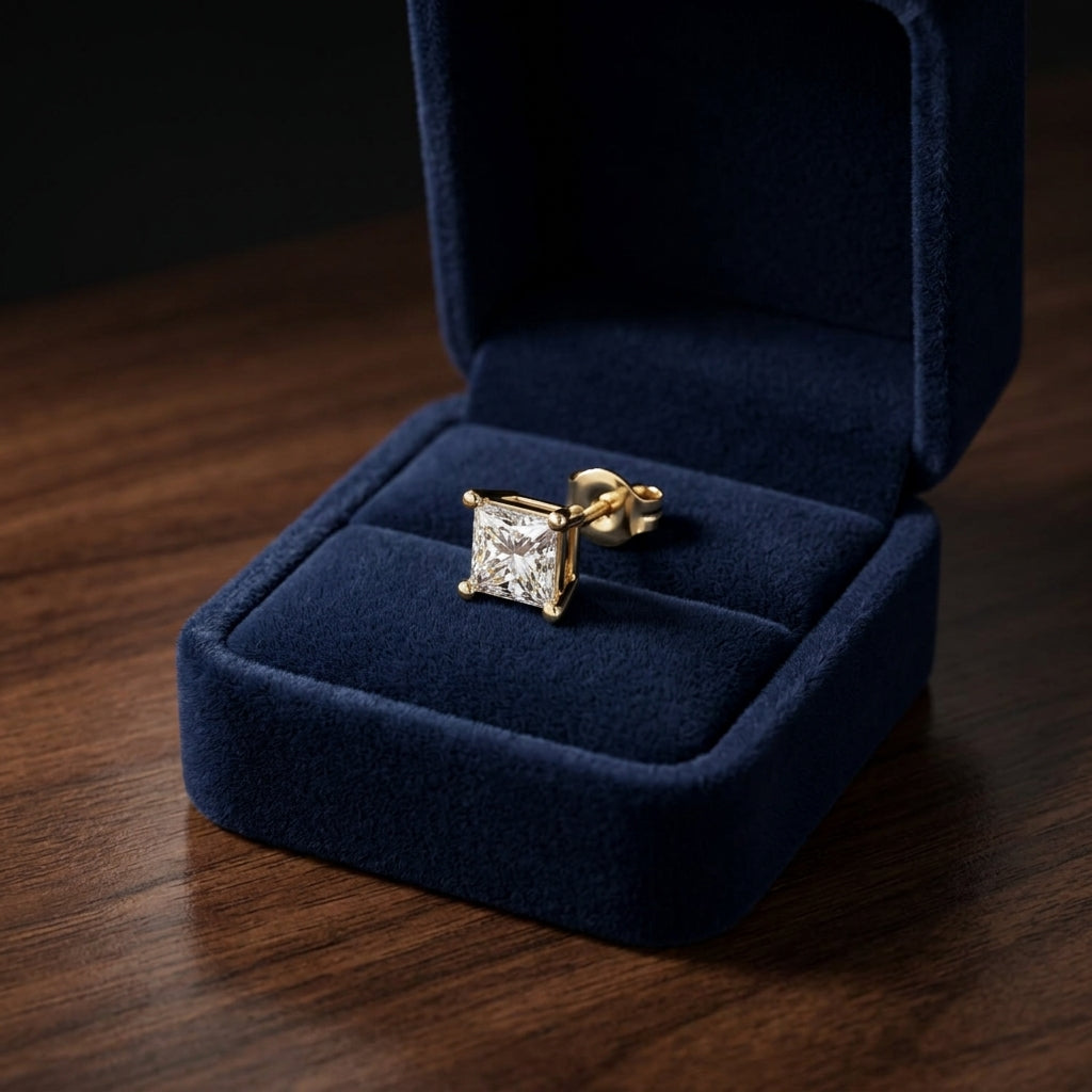 14k Yellow Gold 4-prong Princess Diamond Stud Earrings (0.75 Ct. T.w., Si1-2 Clarity, H-i Color) — gift presentation