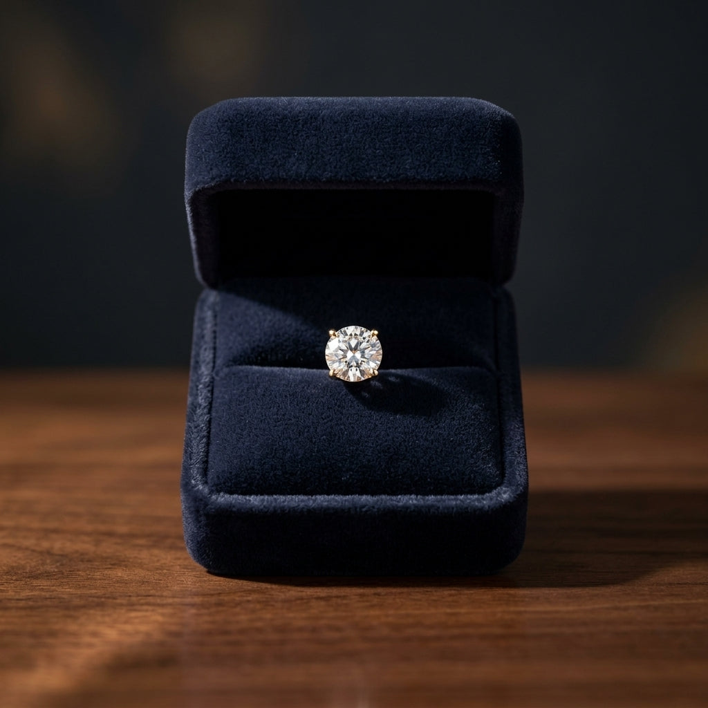 14k Yellow Gold 4-prong Round Brilliant Diamond Stud Earrings (0.75 Ct. T.w., Vs1-vs2 Clarity, H-i Color) — gift presentation