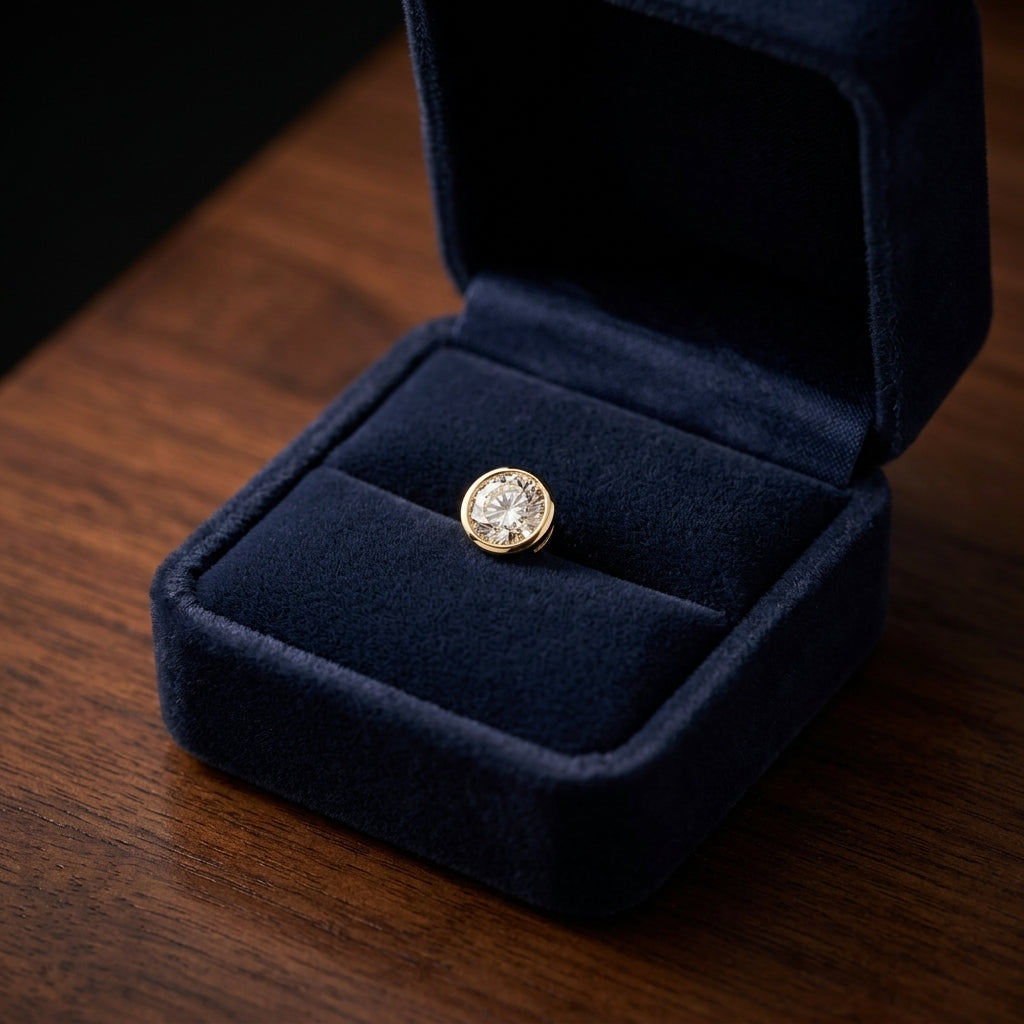 14k Yellow Gold Bezel Set Round Brilliant Diamond Stud Earrings (1.06 Ct. T.w., Vs1-vs2 Clarity, H-i Color) — gift presentation