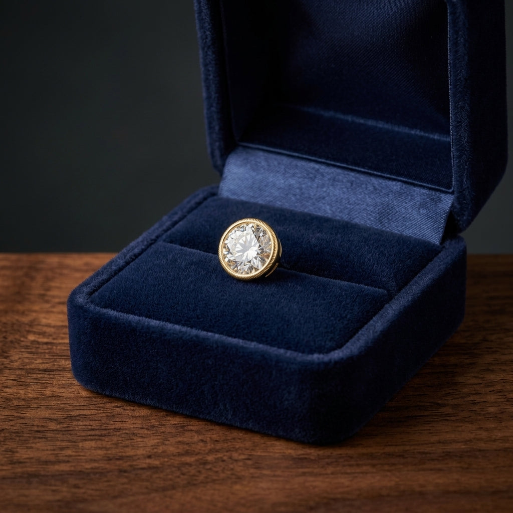 14k Yellow Gold Bezel Set Round Brilliant Diamond Stud Earrings (2.09 Ct. T.w., Si1-si2 Clarity, H-i Color) — gift presentation