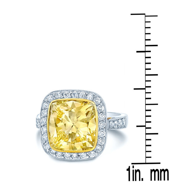 Prong Set Fancy Very Light Yellow Diamond Engagement Ring In Platinum