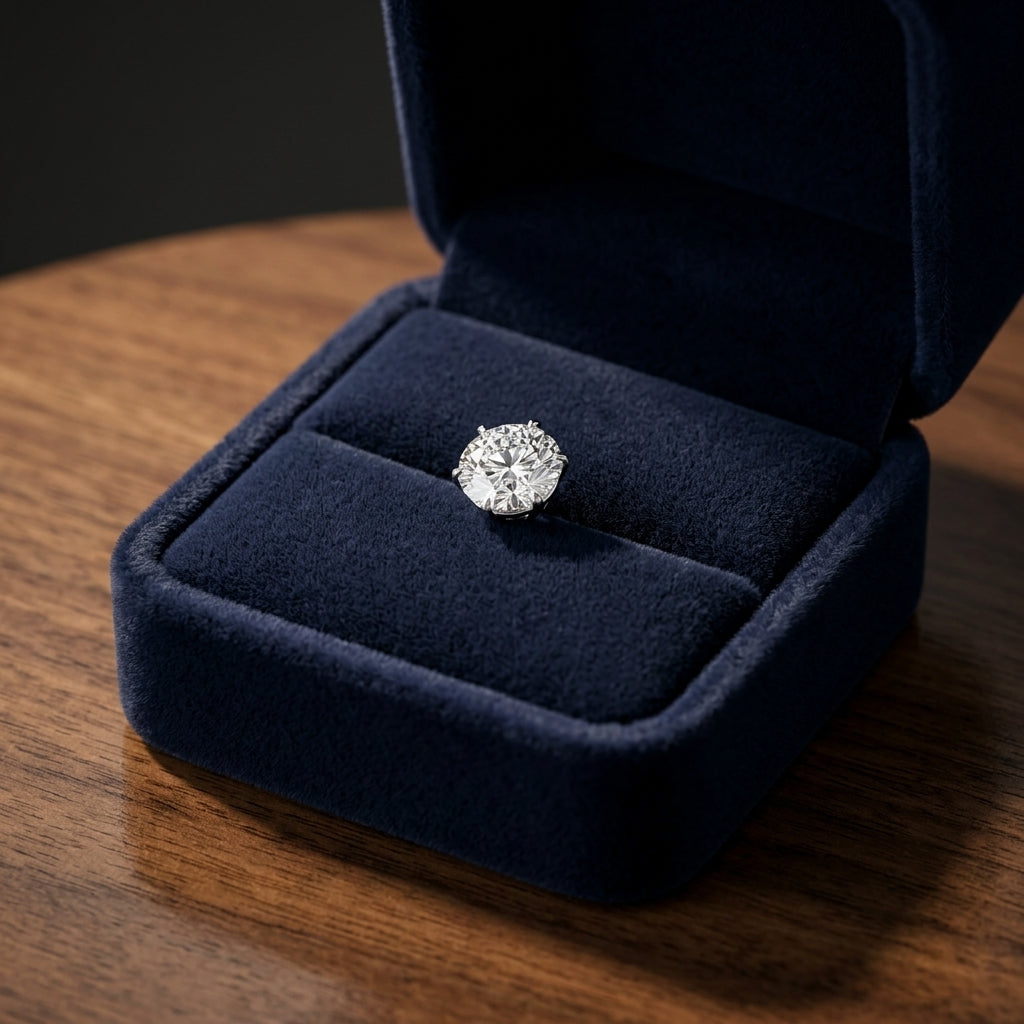 Platinum 3-prong Round Brilliant Diamond Stud Earrings (1 Ct. T.w., Si1-si2 Clarity, H-i Color) — gift presentation