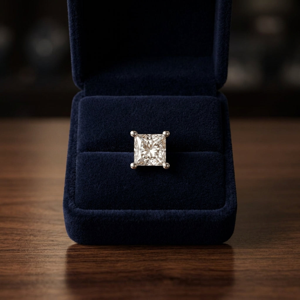 Platinum 4-prong Princess Diamond Stud Earrings (1.07 Ct. T.w., Vs1-vs2 Clarity, H-i Color) — gift presentation