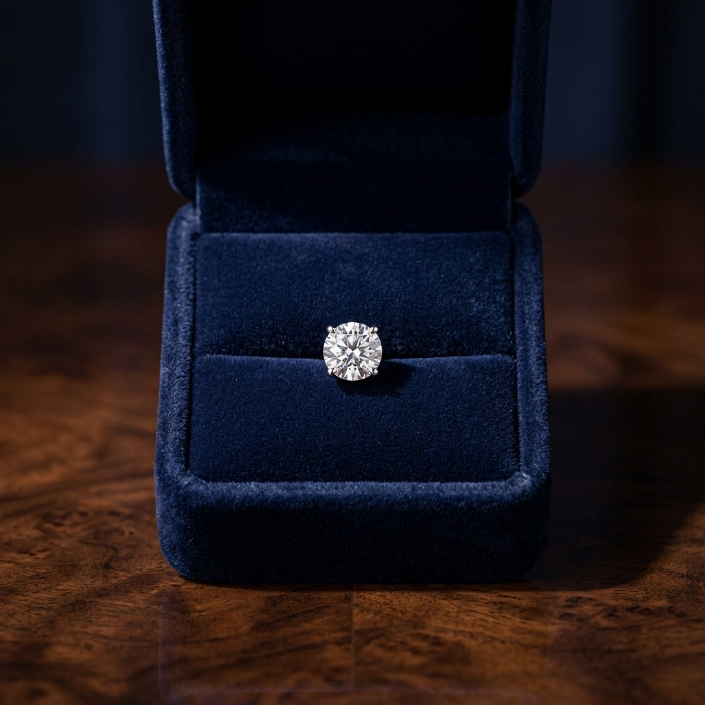 Platinum 4-prong Round Brilliant Diamond Stud Earrings (1 Ct. T.w., Si1-si2 Clarity, H-i Color) — gift presentation