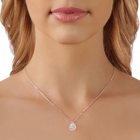 Diamond Halo Pendant In 14k White Gold