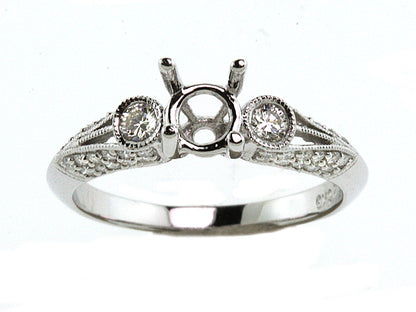 Diamond Engagement Semi Mount Ring In 18k Gold (3/8 Ct.tw.)